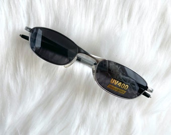 Vintage Y2k Silver Reflective Tinted Sunglasses