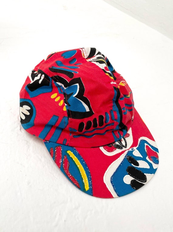 Vintage 90s Red Tropical Print Snapback