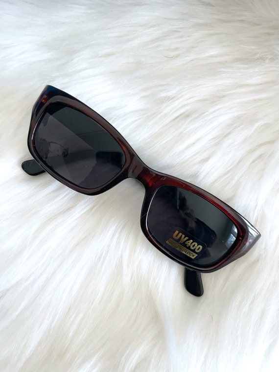 Vintage 90s Square Translucent Brown Sunglasses