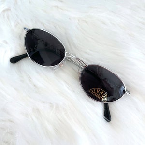 Vintage Y2k Silver Decorative Bridge Dark Tinted Sunglasses image 1