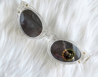 Vintage Gold Stud Clear Cat-Eye Sunglasses