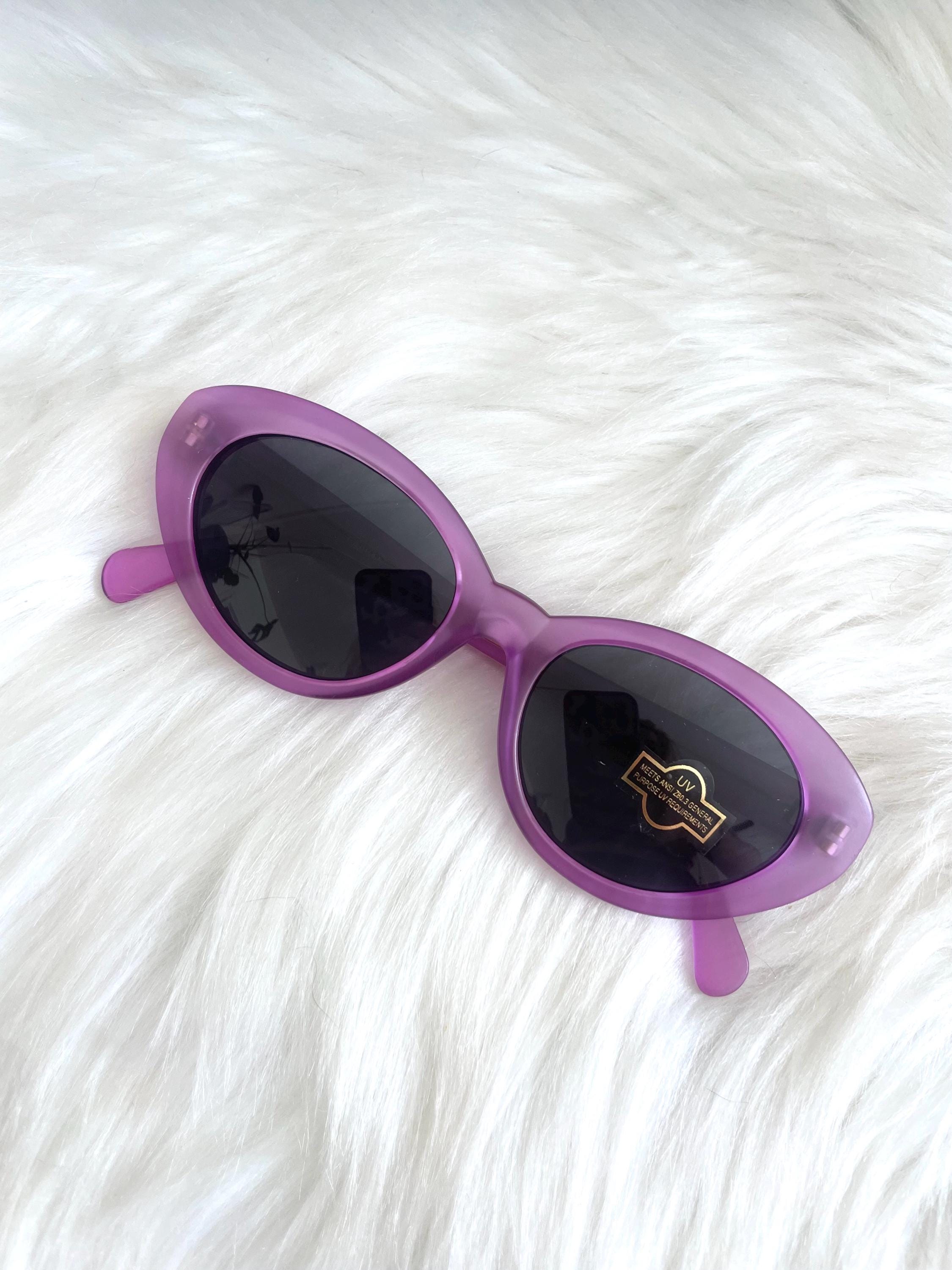 Vintage 90s Retro Translucent Purple Cat Eye Sunglasses - Etsy