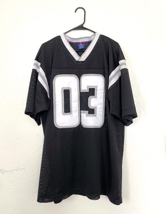 Vintage Y2K Oversized Black and Silver Mesh Jersey
