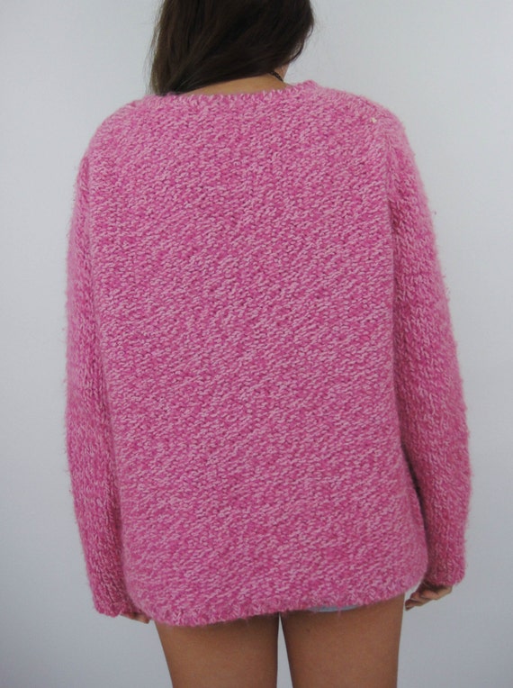 Pretty in Pink Vintage 90s Oversized Chunky Knit … - image 4