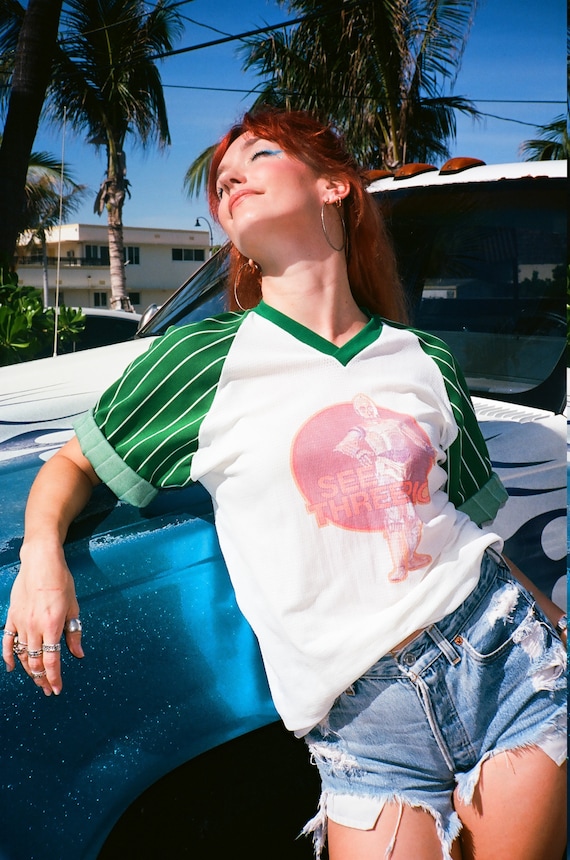 Vintage 70s Green and White Mesh C-3PO Tee
