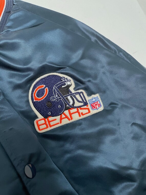 Vintage 80s Navy Blue Chicago Bears Satin Varsity… - image 2