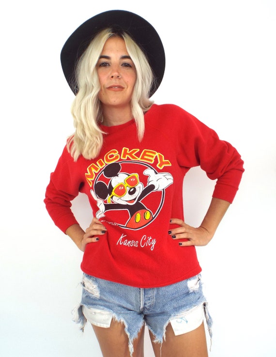 Vintage 80s Mickey Mouse Red Kansas City Tourist S