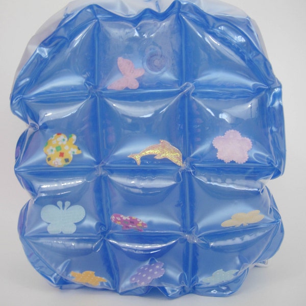 Vintage 90s Super Kawaii Pastel Inflatable Mini Backpack - Blue