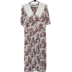 prom dresses long and flowy 90s Maggie Lawrence Collection Vintage Mini Floral Print Maxi Dress Size L main image 0