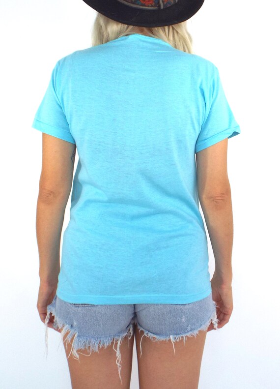 Vintage Baby Blue Queen Tee -- Size Extra Small - image 6