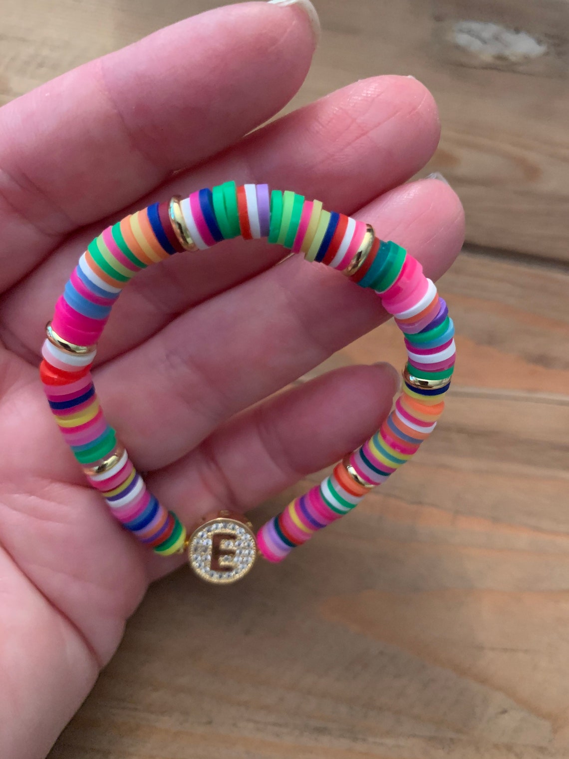 Women's & Girl's Boho Rainbow Clay Beads Bracelet with | Etsy