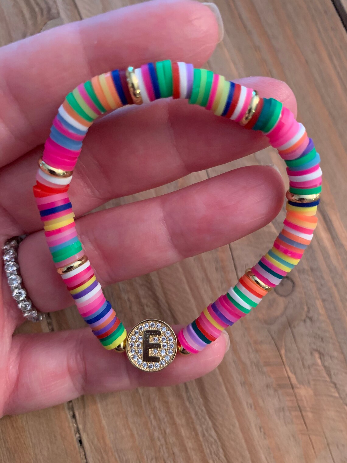 Women's & Girl's Boho Rainbow Clay Beads Bracelet with | Etsy