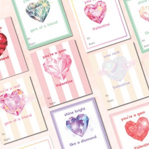 Herz Edelstein Valentinstag Karte, Diamant Herzen, You rock, You're a gem, trendige moderne Karte, druckbare Karten, Instant Download VC25