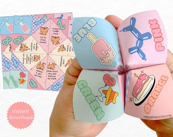Birthday Fortune Teller Tiger, ice breaker party activities, Cootie Catcher, Kids Non-Candy Party Favor, Printable, Instant Download  BD0250