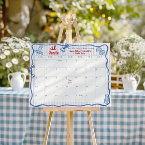 Baby Due Date Kalender Poster Vorlage, Al Dente Italienische Pasta Thema, Baby Shower Party, bearbeitbare Vorlage, Sofort Download BBSHR