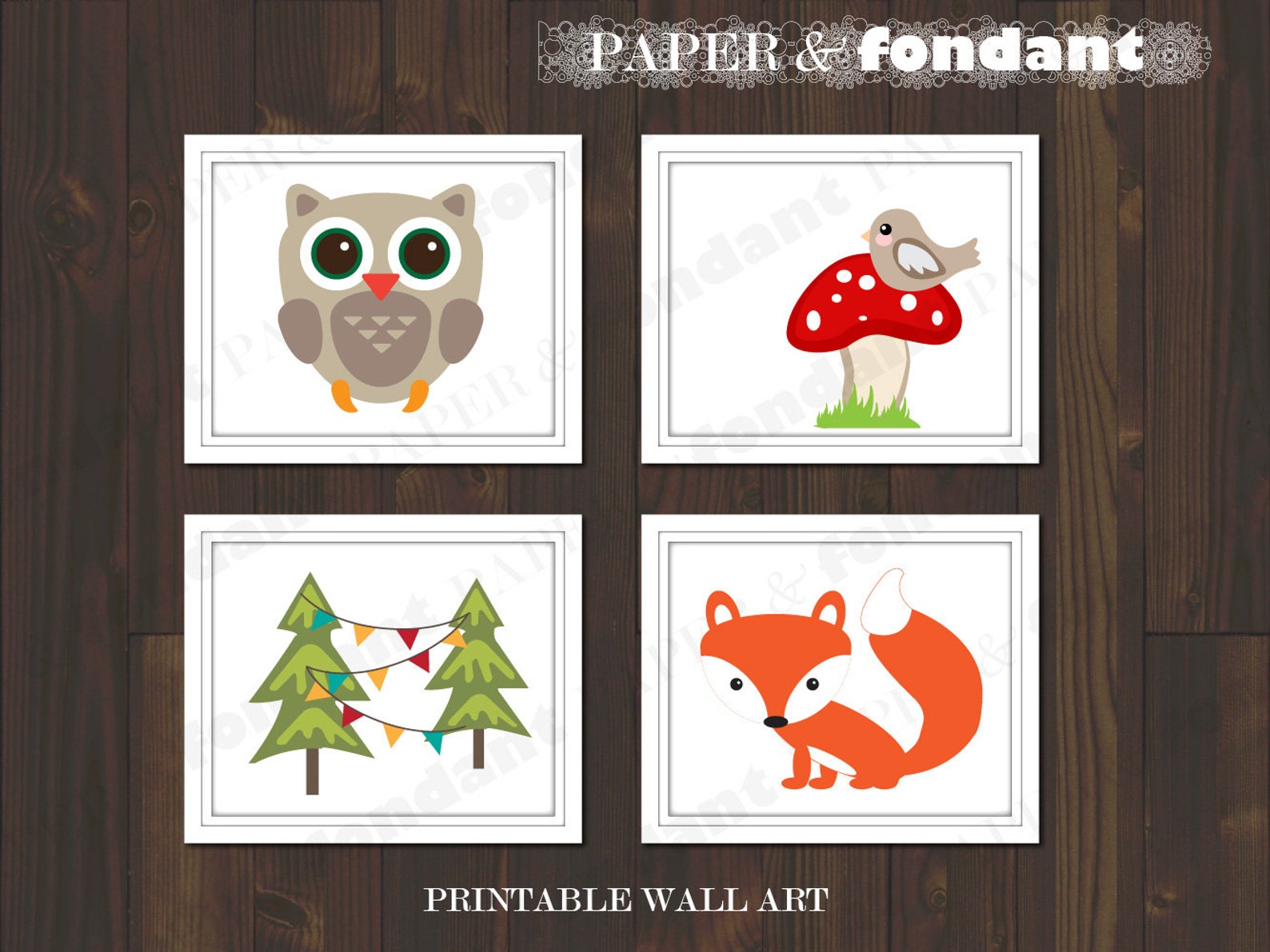 INSTANT DOWNLOAD PRINTABLE Wall Art Poster Woodland Theme - Etsy