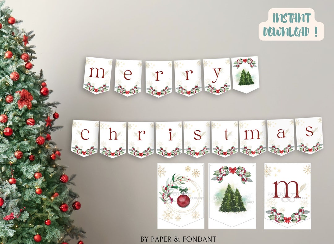 Etsy Merry Christmas Banner 