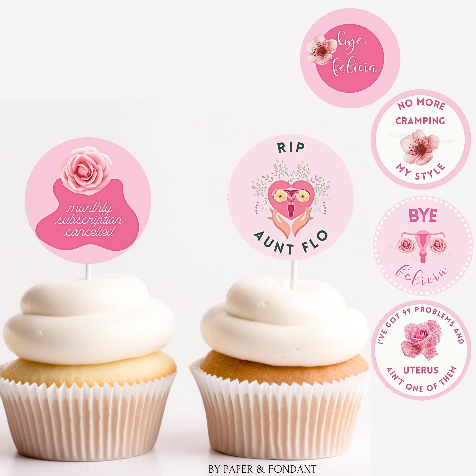 12 Hysterectomy 2 inch Cupcake Toppers,Pink, Surgery Party, Cancer humor, Feminine Body Positive, Instant Download Printable FMH0250