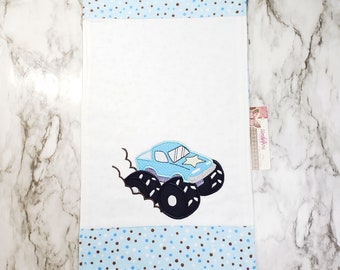 Monster Truck Burp Cloth/Flannel Burp Cloth/Personalized Baby Burp Cloths/Baby Gift/Burp Cloth with applique