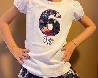 Embroidered Galaxy Birthday Shirt: Personalized Planet Outfit
