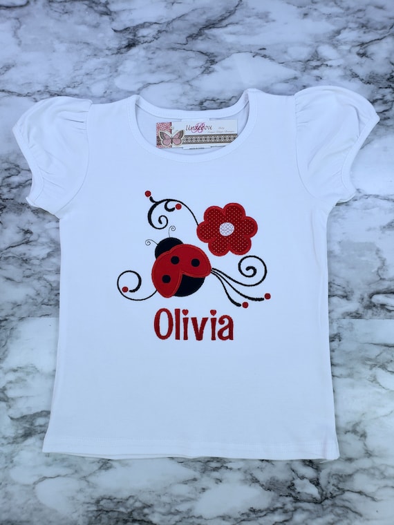 Embroidered Ladybug Shirt: Personalized Party Outfit