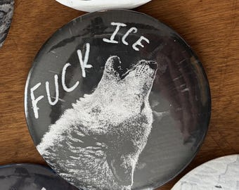 F*ck Ice Wolf Button