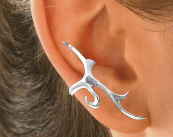 TATTOO EAR CUFF Non-pierced in Solid Sterling Silver, or Gold or Rhodium over theSterling Silver