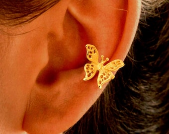 Ear Charms® Butterfly Ear Cuff Non-pierced Earring Wraps in Sterling Silver or Gold or Rhodium over Silver