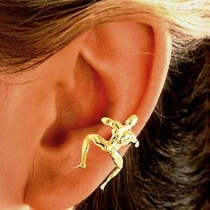 Our Man 'Gunther' Ear Cuff Non-pierced Unisex Cartilage Wrap, He is Great to Party With & Lots of FUN! In Rhodium or Gold on Sterling Silver