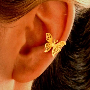 Ear Charms® Butterfly Ear Cuff Non-pierced Earring Wraps in Sterling Silver or Gold or Rhodium over Silver