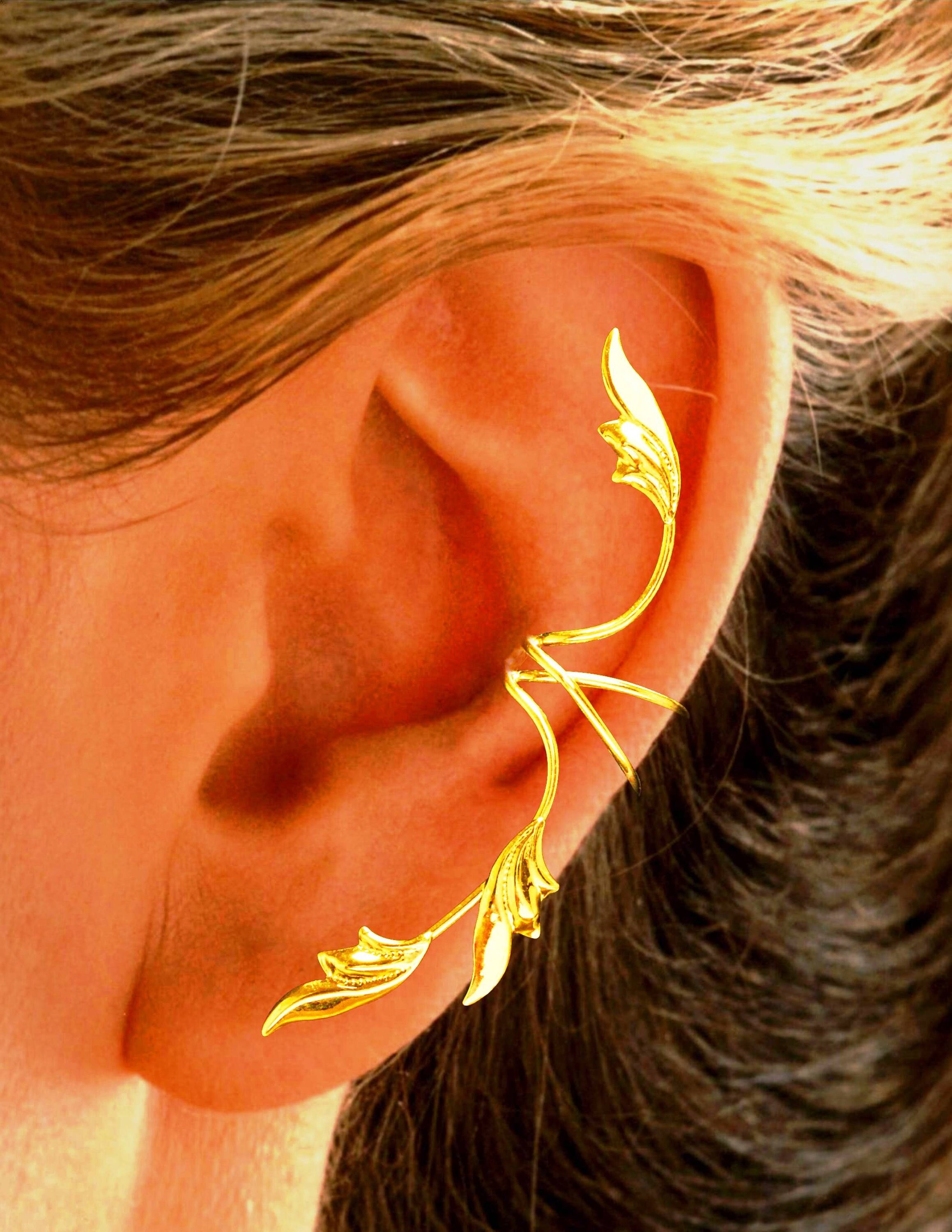 Ear Charms' Full-ear Delicate 3 Leaf Ear Cuff Non-pierced 1