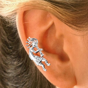 Ear Charms fun Southwest Kokopelli Ear Cuff non-pierced earrings sterling silver, gold or rhodium over silver