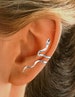 Ear Charms® Snake Ear Cuff Non-pierced Earring Crawler in Solid Sterling Silver, or Gold or Rhodium over for Easy Care 