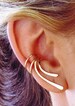 Ear Charms® Classic Long Wave™ Ear Cuff Fun Non-Pierced Earring Wraps in Sterling Silver, OR Rhodium or Gold over for EZ Care Finish 