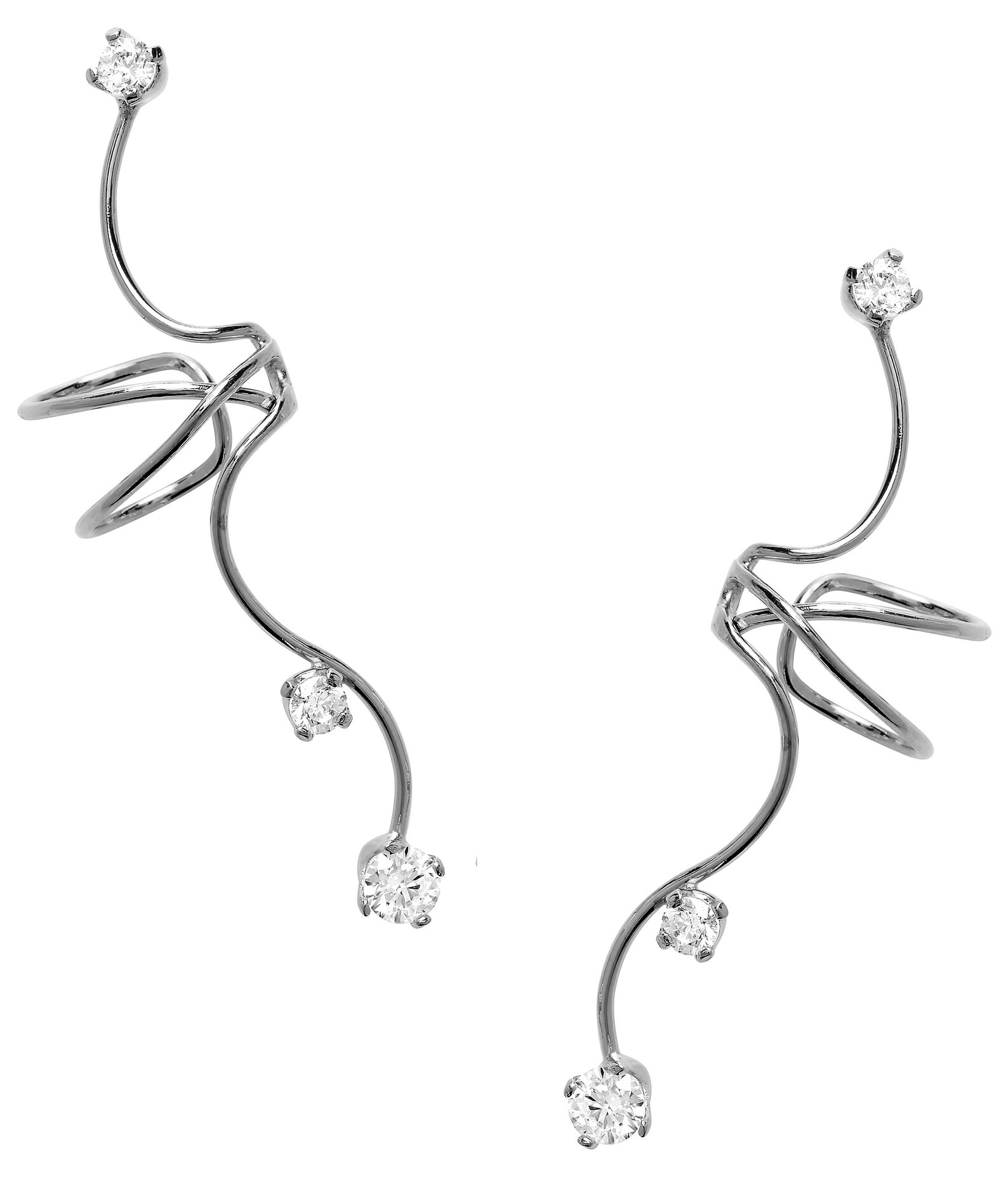 Ear Charms® 3 Cubic Zirconia 'CZ' Ear Cuff Spray Full Etsy