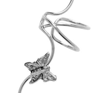 Ear Charms® Ear Cuff Non-pierced Earring Climbers Full Ear with 3 Butterflies in Sterling Silver OR Gold or Rhodium over Silver, Great Gift image 8