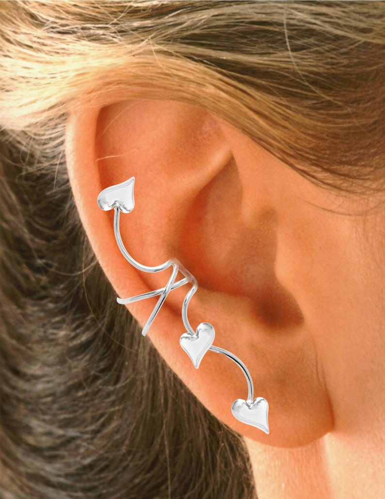 Ear Charms™ Ear Cuff Nonpierced Earring Wraps 3 HEART Full Etsy UK
