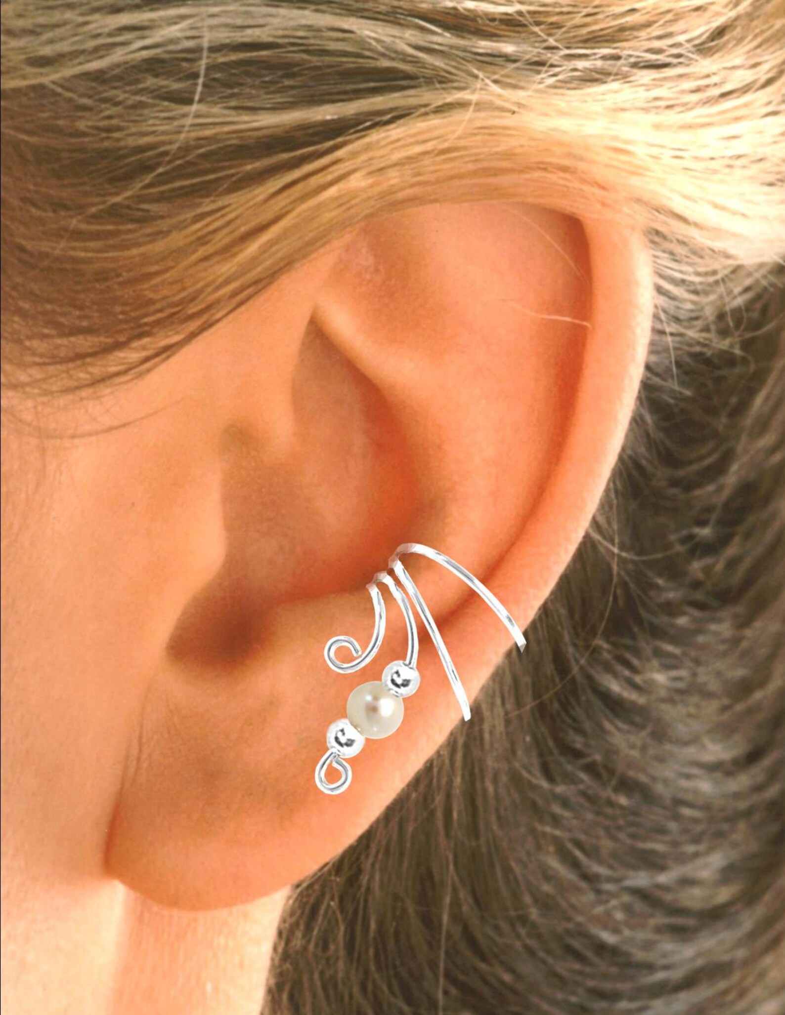 Freshwater Pearl Ear Cuff Earring Cartilage Wrap Fun Gift for Etsy