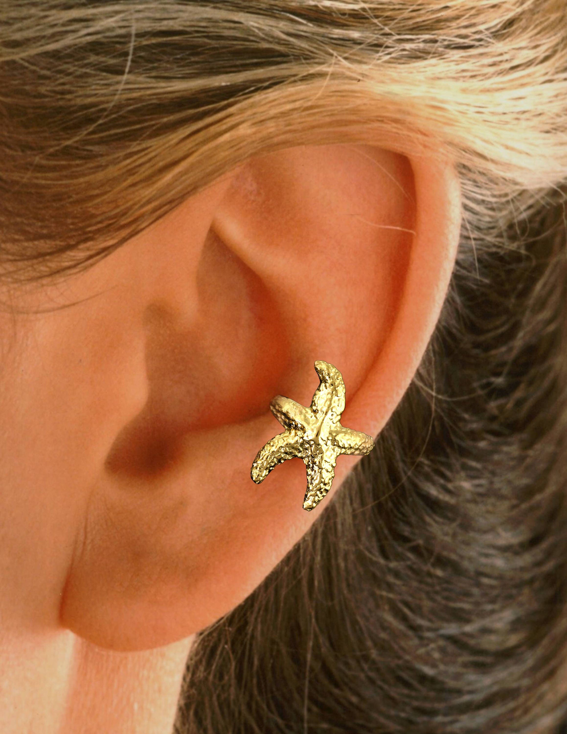 Starfish Ear Cuff NONPIERCED Earring Cartilage Wrap Gold or Etsy