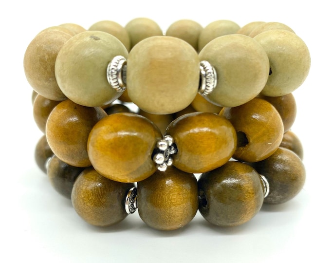 ::Wooden stretch bracelets::