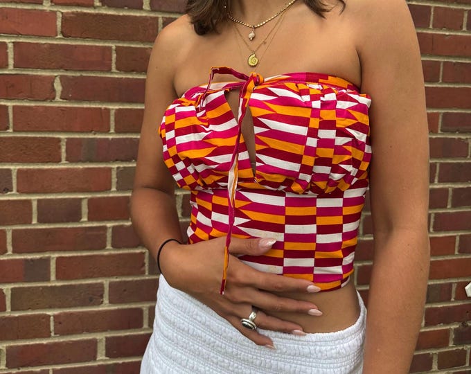 Handmade Ghana Tube Top with Abstract Color Pattern