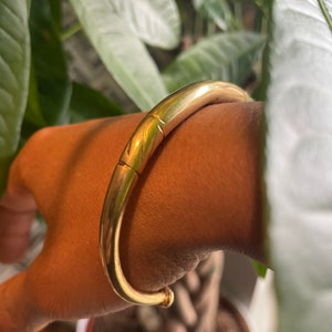 Handmade Etched Brass Cuff Bracelet – Bold Statement Jewelry, Unisex, 2.75″ Diameter, Ghana Artisan Gift