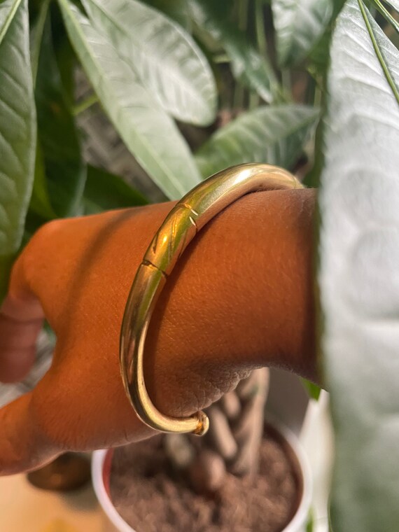 Etched brass cuff bracelet