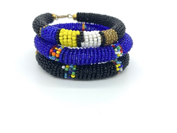 Set of 3 Maasai tribe beaded bangles