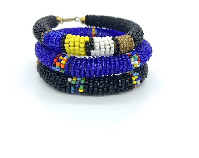 Set of 3 Maasai tribe beaded bangles