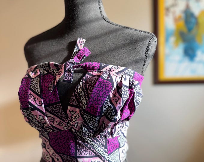Handmade Ghana Tube Top with Abstract Color Blocks