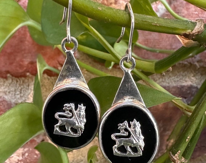 Sterling Silver Lion of Judah Earrings