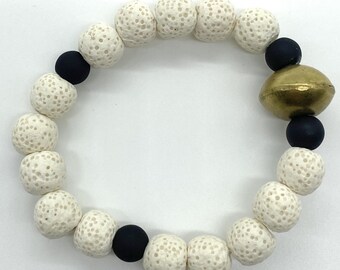 Handmade lava bead bracelet