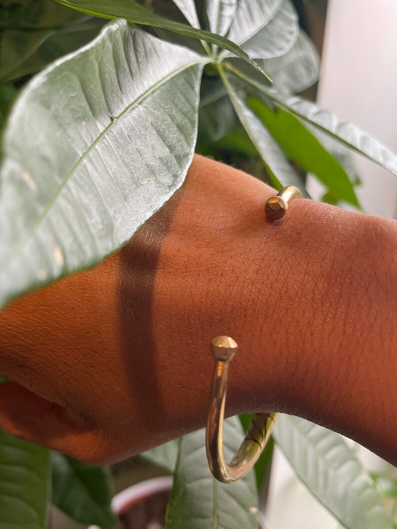 Etched brass statement cuff bracelet image 2