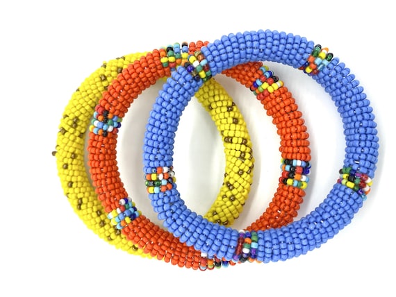 Set of 3 stackable Maasai tribe bangles